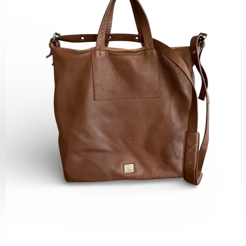 Kooba Brown Pebbled Leather Tote Shoulder Bag‎ Crossbody Carryall Purse Magnetic